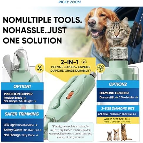 2-in-1 Dog & Cat Nail Clippers and Grinder with LED Light - Image 2