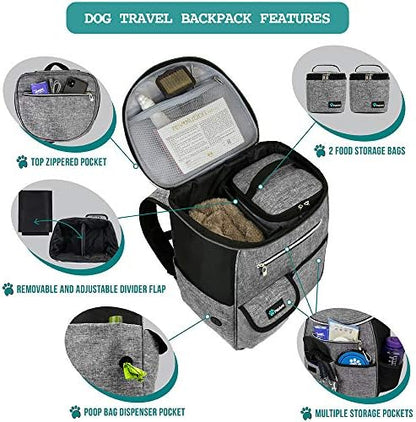PetAmi Dog Travel Backpack 27L Airline Approved Pet Supplies Bag, Gray - Image 3