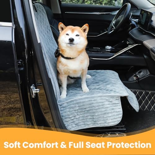 Dog Car Seat Cover, Waterproof Non-Slip Pet Mat, Bluegrey Front Seat - Image 4