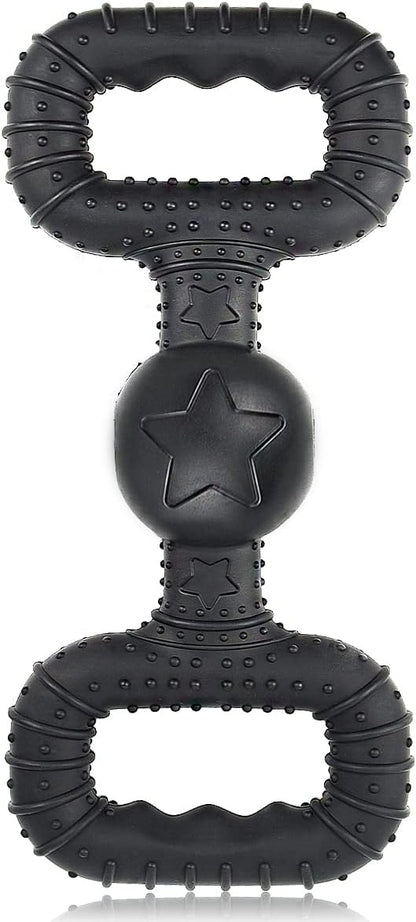 Natural Rubber Dog Toys for Medium Aggressive Chewers - Lifetime Replacement - Tough Tug War Dog Toy for Medium Dogs Tooth Clean, Black