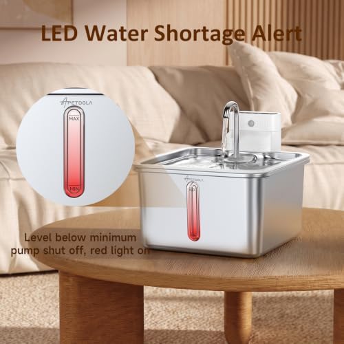 Cat Water Fountain Stainless Steel, 135fl-oz/4L Wireless Cat Fountain - Image 6