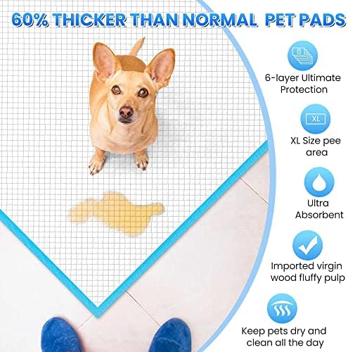 Boscute Thicken 6 Layers Heavy Absorbent XL 36"x24" Pet Training Dog Pee Pads, Extra Large Polymer Leak-Proof Quick Dry Puppy Pee Pads, Disposable Pee Pads for Dogs Cats Rabbit, 30 Counts - Image 5