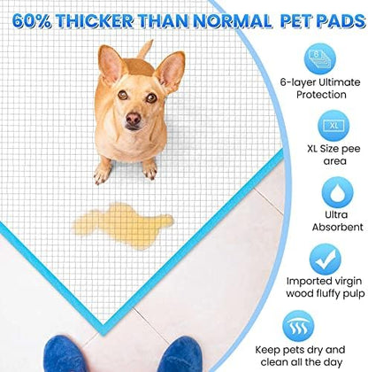 Boscute Thicken 6 Layers Heavy Absorbent XL 36"x24" Pet Training Dog Pee Pads, Extra Large Polymer Leak-Proof Quick Dry Puppy Pee Pads, Disposable Pee Pads for Dogs Cats Rabbit, 30 Counts - Image 5