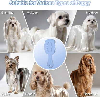 Cloud Shape Small Dog Grooming Brush (Blue) - Image 6