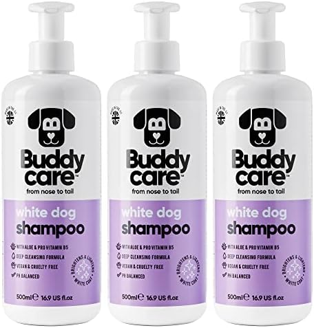 White Dog Shampoo by Buddycare | Brightening and Whitening Shampoo for Dogs | Deep Cleansing, Fresh Scented | with Aloe Vera and Pro Vitamin B5 (50.72oz) by Unknown