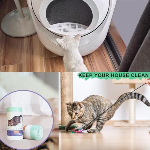 100 Count Self Cleaning Cat Litter Box Liner Bags Compatible with Automatic Cat Litter Box, Thick Heavy Duty Drawstring Replacement Waste Drawer Liners-25.2" x 11.8" - Image 6