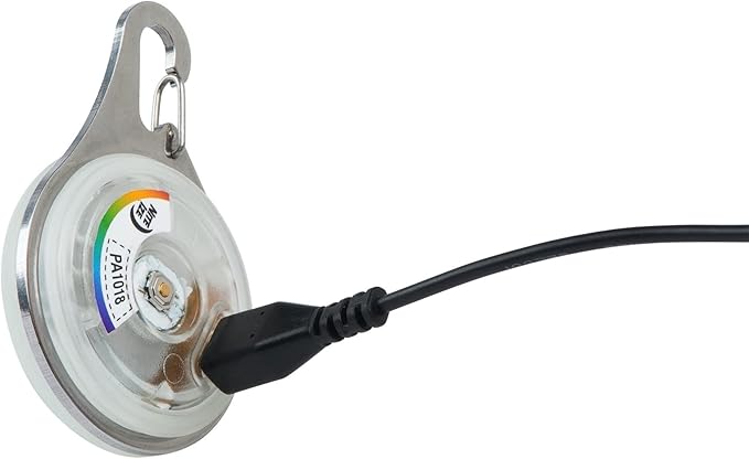 Nite Ize SpotLit XL Rechargeable Collar Light - Disc-O Select - Clip-On Pet Accessory for Nighttime Visibility - Color-Changing LED - Stainless Steel Carabiner Clip - Weather-Resistant