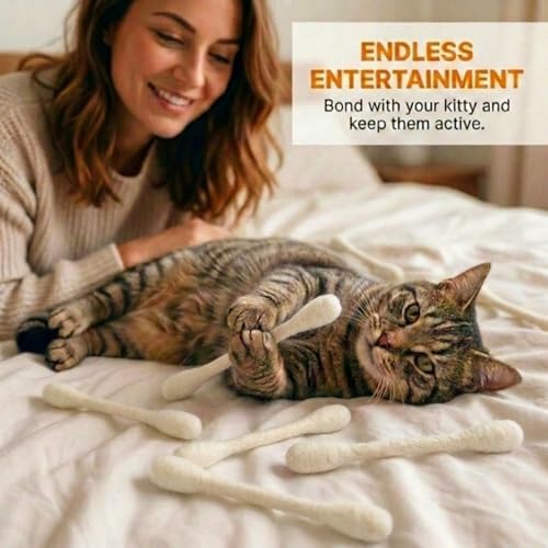 Glaciart One Swabs Cat Toys with Catnip - 6 Pk | Durable for Chew, Cute Cat Toys Interactive Kitty for Boredom, Exercise, & Play | Filled w/Organic Catnip for Anxiety & as Digestive Aid | Gift Idea - Image 5
