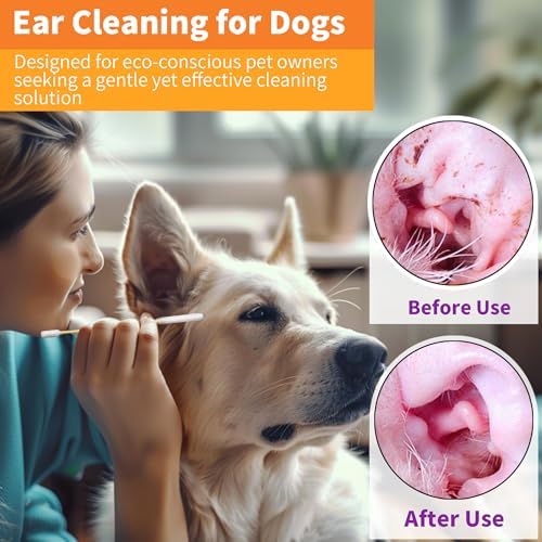 300 PCS 6 Inch Long Cotton Swabs in Box - Professional Large Cotton Swabs with Bamboo Handle - Double Sided Dog Ear Swabs - Specially Designed Big Cotton Swabs for Dog Ear, Cleaning Solution - Image 2