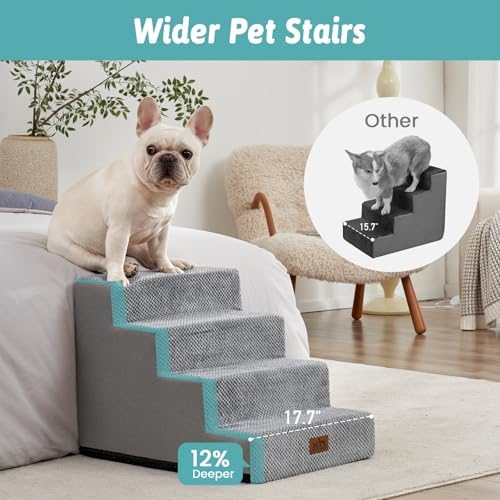 COZY KISS Dog Stairs for Small Dogs, 4 Step Pet Stairs for Beds & Couches - Image 3