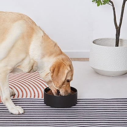 8'' Ceramic Dog Bowl - 70Oz, Heavy Duty, Non-Slip, Dishwasher Safe, Modern Style, Food Grade Stoneware Pet Bowl, Black - Image 5