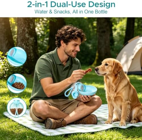 Edible Silicone Dog Water Bottle with Bowl, Portable Leak-Proof for Travel - Image 4