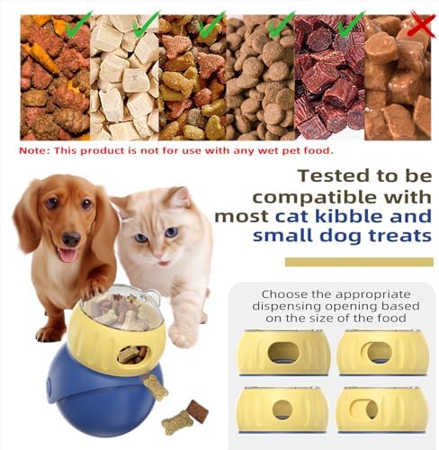 BSISUERM Cat Interactive Toys for Indoor Cats Adjustable Treat Puzzle Food Dispenser Weight Loss Tumbler Slow Feeder Fun Kitty Sliding Rolling Ball Enrichment Toy for Kitten Adult Cats Small Dogs - Image 4