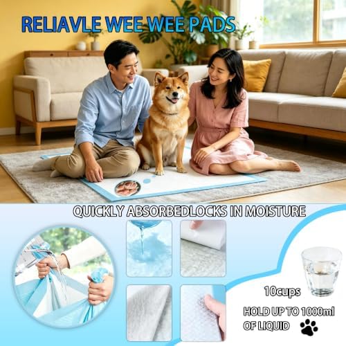 XXXXL Puppy Pee Pads for Dogs 36"x55" 50 Count, Extra Large Dog Pee Pads, Leak-Proof & Super Absorbent Dog Pee Pads, Thicken Disposable Potty Pads Puppy Training Pads for Cats Rabbits - Image 2
