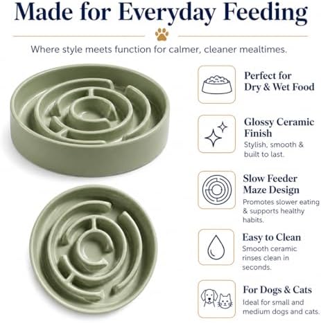 Ceramic Slow Feeder Dog Bowl 1.5 Cup Puzzle Dish for Small Medium Dogs - Image 6