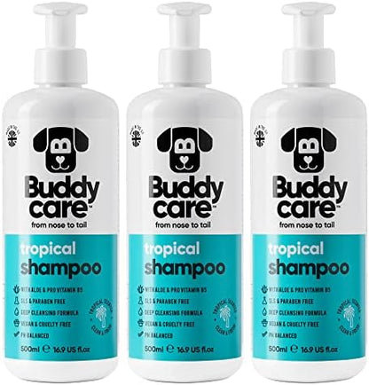 Tropical Dog Shampoo by Buddycare | Deep Cleansing Shampoo for Dogs | Tropical Scented | with Aloe Vera and Pro Vitamin B5 (50.72oz) by Unknown