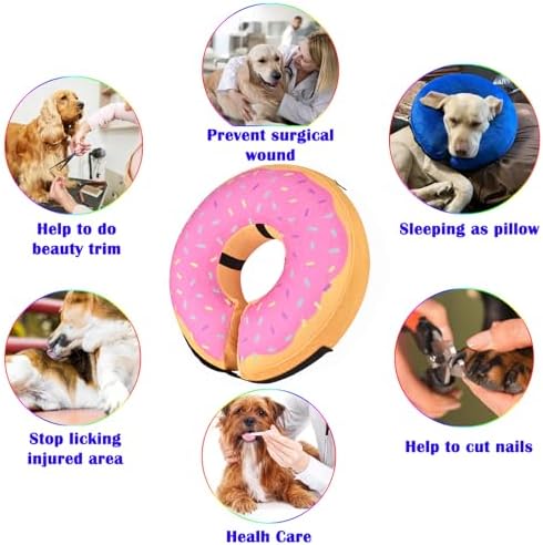 Inflatable Dog Cone Collar for After Surgery, Doggie Neck Blow up Donut Recovery ECollar, Soft Adjustable Dog Cone for Small Medium Large Dogs and Cats - Image 2