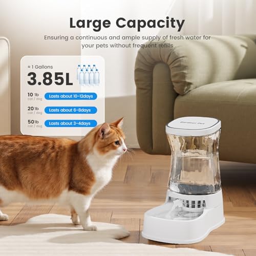 Gardner Pet 1.0Gal Gravity Automatic Dog Water Bowl Dispenser 100% BPA Free(White) - Image 3