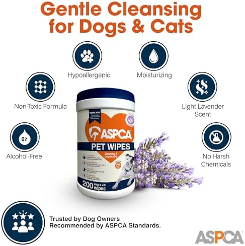 ASPCA Pet Wipes for Dogs & Cats, Lavender, Canister, 200 Count - Image 4