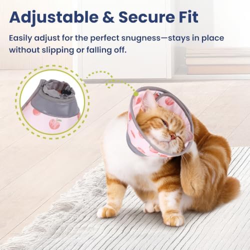 PawsPik Adjustable Soft Recovery Cone for Dogs & Cats, Small, Peach - Image 3