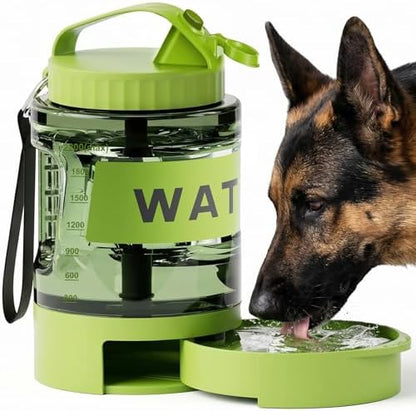 77 oz Portable Dog Water Bottle, 2.2L Dog Travel Water Dispenser Olive Green by PETDOTT