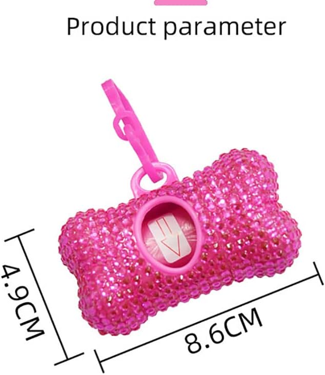 Bling Dog Poop Pickup Bag Dispenser Holder Pet Waste Disposal Bag Pet Trash Bags Holder Bone Shaped (Blue)