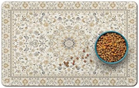 Dog Food Mat for Floors, Absorbent Pet Cat Food Bowl Mat, 12x20 in by QXWREL