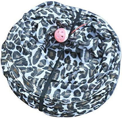 Feline Ruff 3 Way Cat Tunnel. Extra Large 12 Inch Diameter and Extra Long. A Big Collapsible Play Toy. Wide Pet Tunnel Tube for Rabbits, Kittens, Large Cats, and Dogs (Animal Print) - Image 7