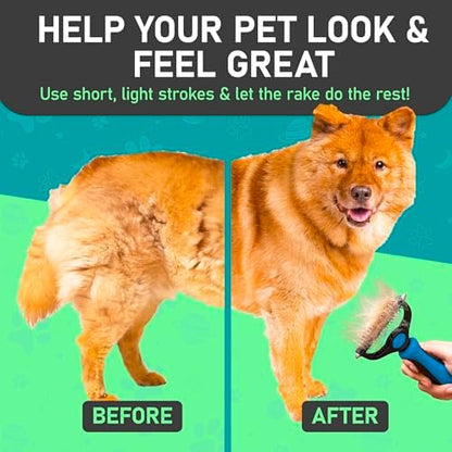 Maxpower Planet Pet Grooming Rake and Mini Pet Hair Remover Tool, Undercoat Rake for Dogs & Hair Remover for Car Carpet, Cat Fur Removal and Double-Sided Deshedding Dematting Tool for Dogs and Cats - Image 5