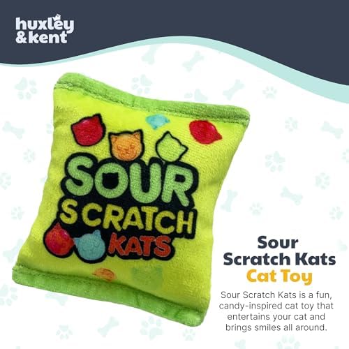 Huxley & Kent Plush Cat Toy - Interactive Catnip Toy for Cats & Kittens - Soft with Crinkle & Catnip - Fun Indoor Play - Sour Scratch Kats - Image 2