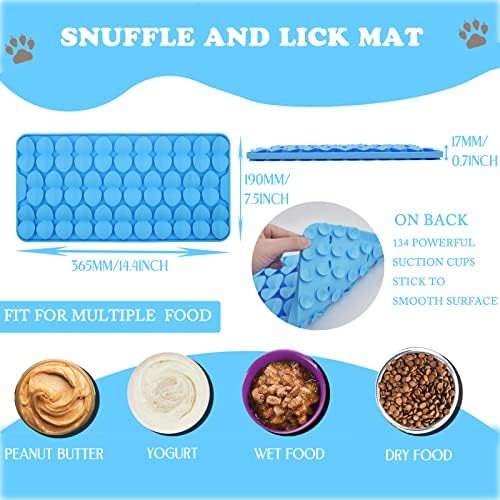 Silicone Snuffle Mat for Dogs Slow Feeder Lick Mat with Suction Cups Dogs Sniff Mat Dogs & Cats Entertainment Toys for Boredom(Blue) - Image 5