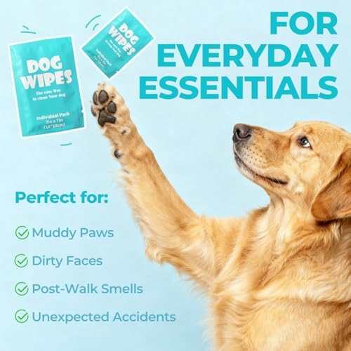 Dog Wipes, Pet Grooming Cleaning Wipes for Dogs, Individual Packs - Image 2