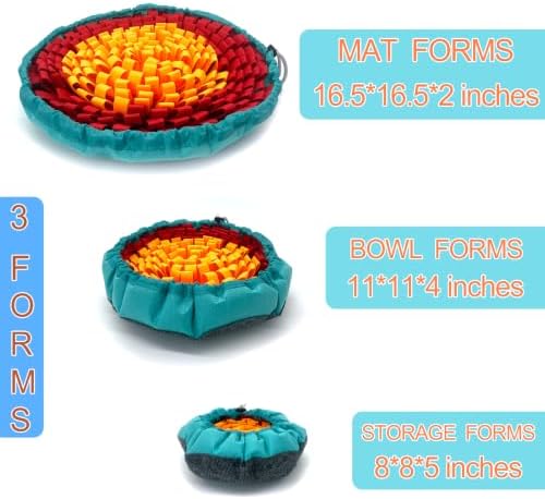 Dog Snuffle-Mat Slow-Feeder-Bowl - Simulating Grassland for Boredom, Encourages Natural Foraging Skills for Pet, Treat Indoor Outdoor Stress Relief（Tricolor） - Image 3