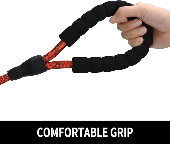 5/6 FT Strong Pet Dog Leash with Soft Padded Handle,Highly Reflective Rope for Night Walking,360-Degree Rotating Metal Buckle Without Tangles,Suitable for Small,Medium and Large Dogs.(5ft)