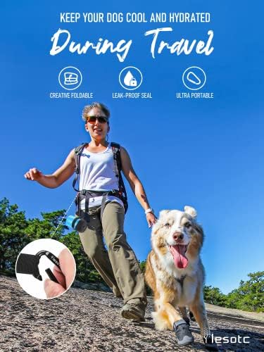 lesotc Dog Water Bottle, Portable Water Dispenser with Water Bowl, Leak Proof Pet Travel Squeeze Bottle, Puppy Essentials Dog Stuff Accessories for Outdoor Walking, Hiking, Camping Doggie Gift - Image 3