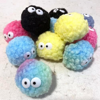 Assorted Color Cat Ball Toys, Irregular Shape Woolen Yarn Puffs Pom Balls Interactive Kitten Chasing Toys Cat Chase Balls (Multicolored 12Pcs) - Image 4