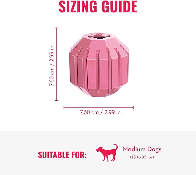 KONG Puppy Activity Ball - Soft & Durable Natural Puppy Rubber Dog Toy - Chew Toy for Teething Puppies - Eases Aching Teeth & Gums - for Medium Puppies - Randomly Provided Color
