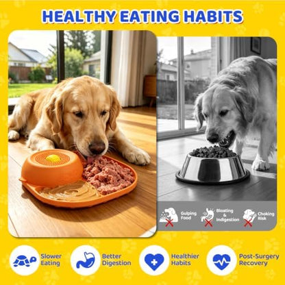 Slow Feeder Dog Bowls with Rolling Ball & Lick Mat, 2-in-1 Enrichment Feeder for Liquid & Thick Treats, Anti-Slip Suction Base, 150ml for Small Medium Large Dogs & Cats - Image 2
