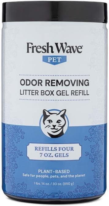 Fresh Wave Litter Box Gel Deodorizer, Pet Odor Eliminator, 30 oz Refill by FreshWave