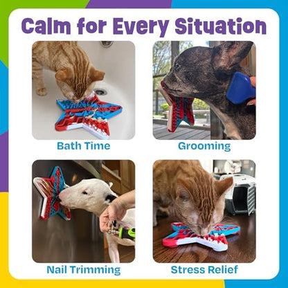 Brightkins Stars 'n' Stripes Lick Mat Mental Stimulation for Dogs,Feeding Treat Mats for Dogs and Cats,Enrichment Dog Food Mat,Puppy Training Tools,Cat Feeder Toy,Dog Toys Boredom,Slow Pet Feeder - Image 3