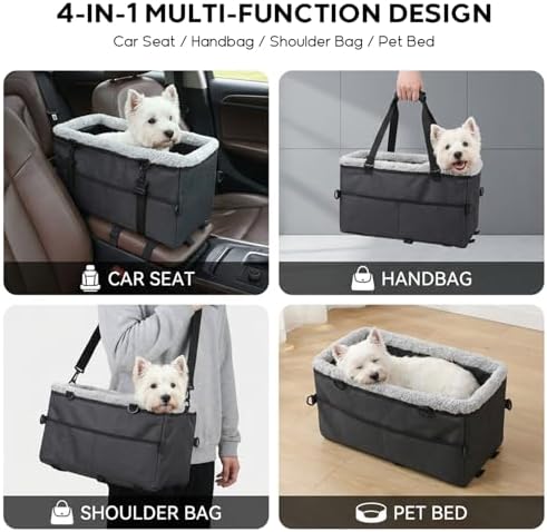 Center Console Dog Car Seat for Small Dogs Under 11 lb, 17.3 x 7.9 x 9.4 in - Image 3