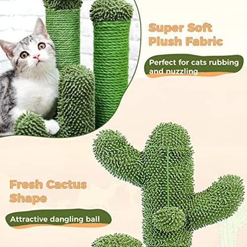 PAWZ Road Cactus Cat Scratching Post 23”Cat Scratcher with Toy Ball - Image 3