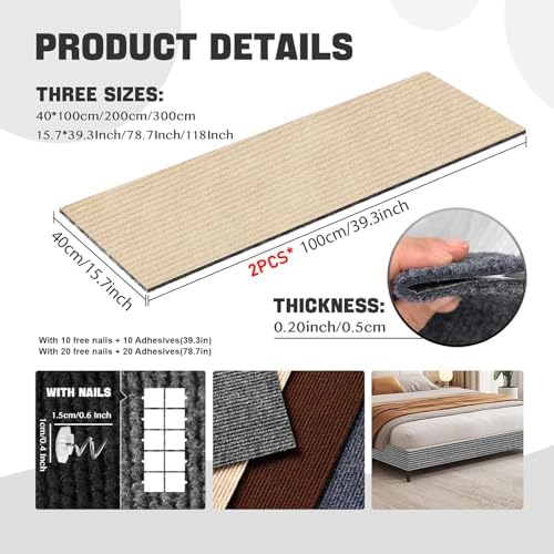 Cat Scratching Carpet Mat, Self-Adhesive Couch Furniture Protector - Image 2