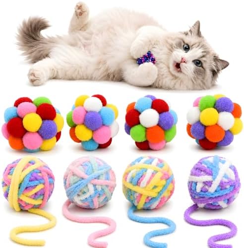 Cat Toy Balls with Bell & Crinkle Sounds, 12 Pack for Indoor Cats & Kittens by Unknown