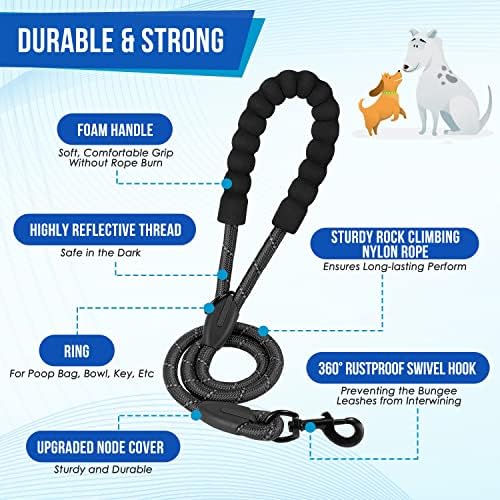 SlowTon Double Leash for Two Dogs, No Tangle & with Two Handles, Black M - Image 4