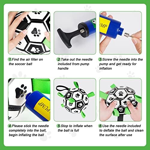 Dog Toys Soccer Ball with Straps, 6'' World Cup Interactive Dogs Toys for Tug of War, Yard Game, Water Toy, Herding Ball for Dogs Small & Medium, Puppy Birthday Gifts Outdoor Jolly Ball Boredom Buster - Image 6