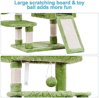 Hey-brother Cat Tree Tower with Large Bed, Hammocks, Scratcher, MPJ006SGR - Image 6
