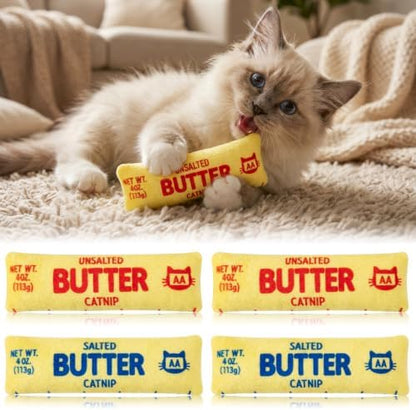 4Pcs Butter Catnip Crinkle Paper Sound Toys for Cat, Catmint Cat Toy Gift by MALLMALL6