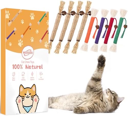 WOUSEDO 8 Pack Catnip Chew Toys for Cats, Cotton Sisal Rope Toys by Unknown