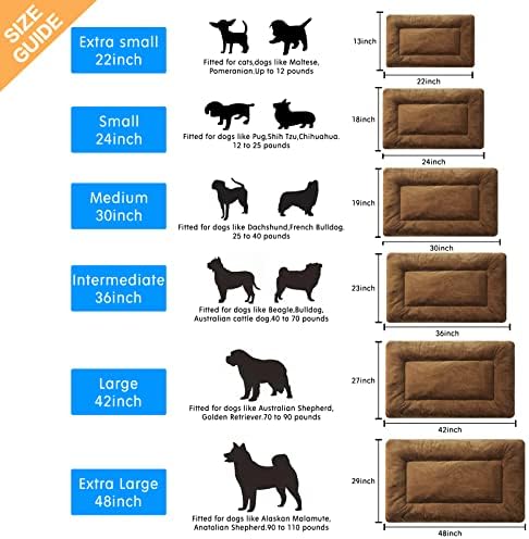 Dog Crate Pad Washable Dog Bed for Crate Large Cozy Mat 48-Inch Brown - Image 2
